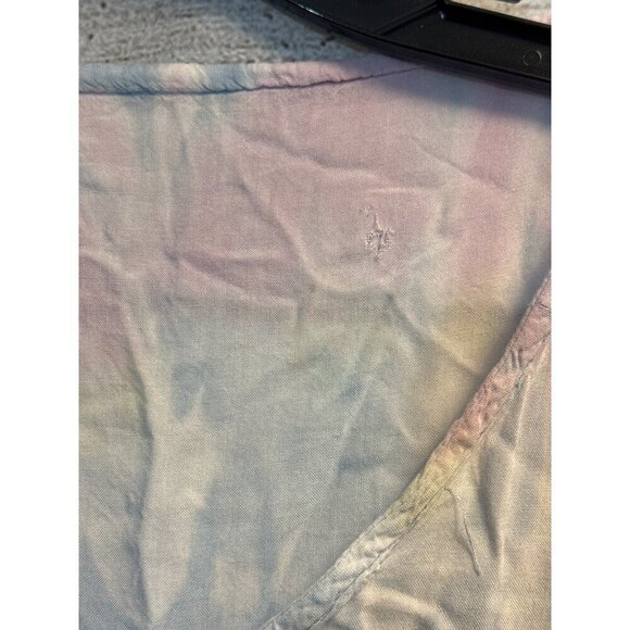 Rainbow Tie-Dye Fringe Kaftan V-Neck Top Womens One Size - Picture 2 of 3